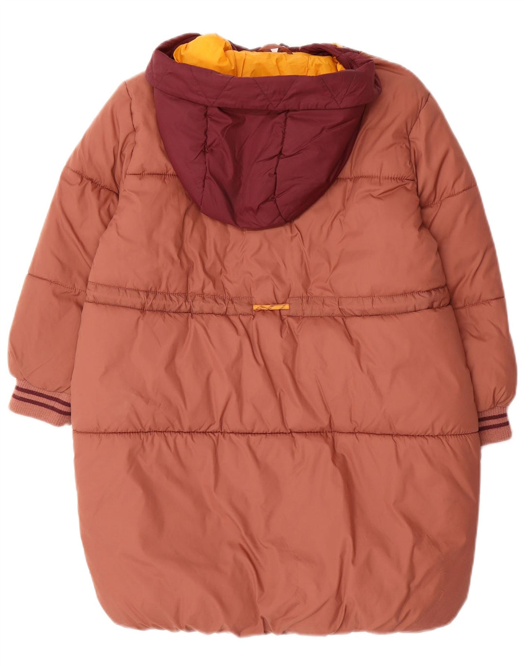 Zara Pige Polstret Hættejakke 8-9 År Brun Colourblock Polyamid