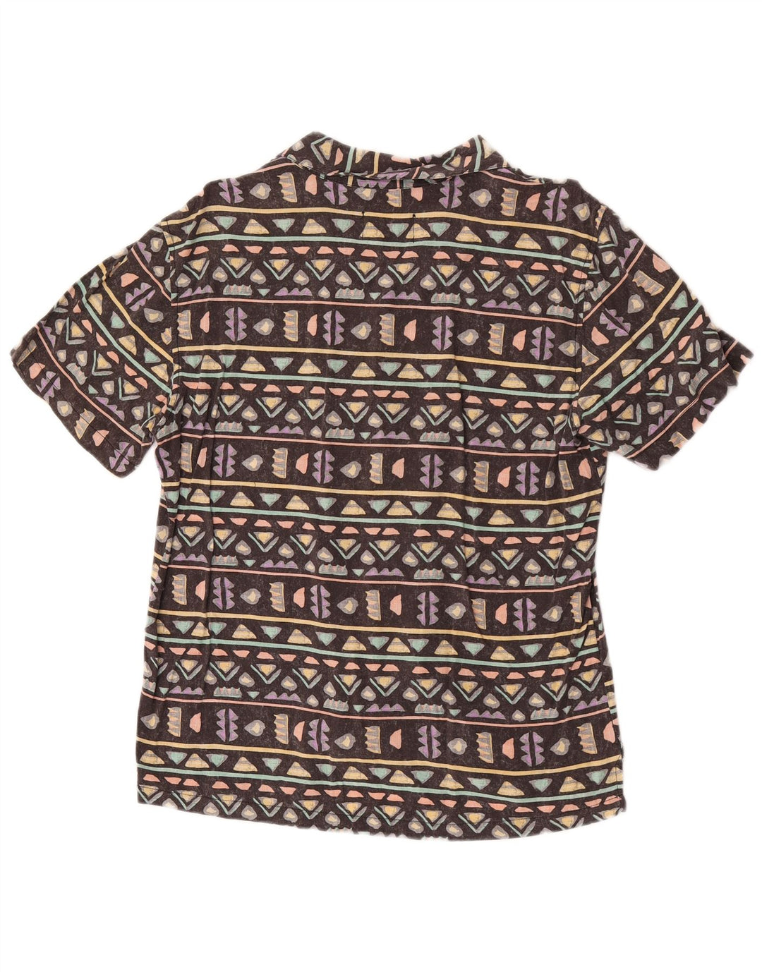 Pull & Bear Kortærmet Herreskjorte Medium Brun Geometrisk Hawaiian