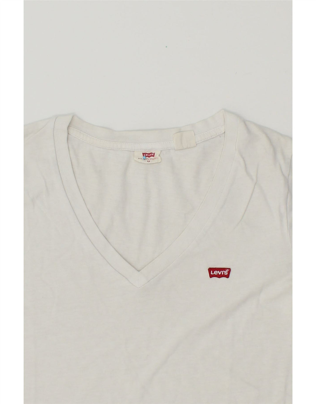 LEVI'S Womens T-Shirt Top UK 6 XS White Cotton Vintage Levi's and Second-Hand Levi's from Messina Hembry 