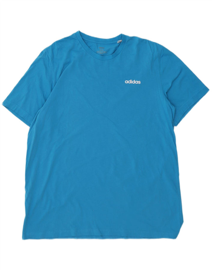 Adidas Herre T-Shirt Top 2XL Blå Bomuld