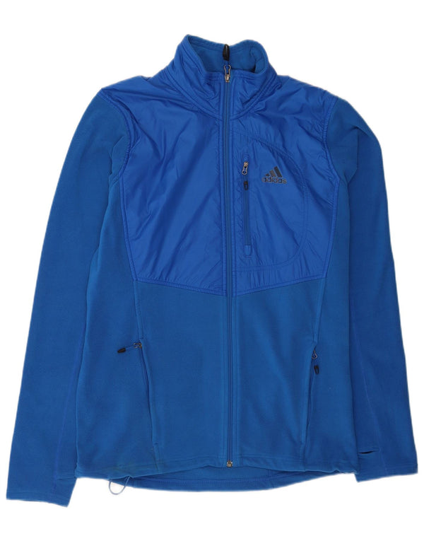 Adidas Fleecejakke til mænd UK 42/44 Large Blue Polyester Sports