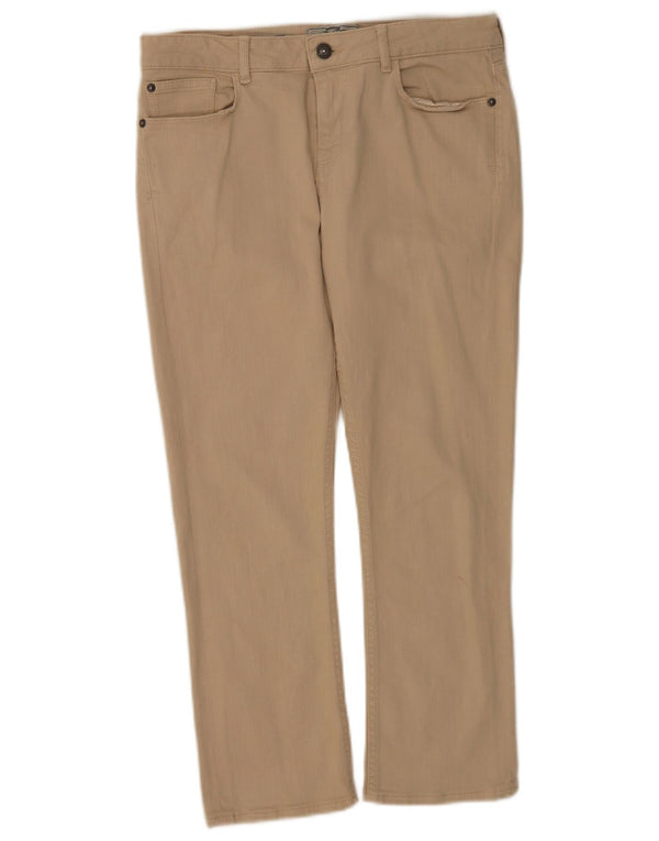 Fat Face Dame Slim Cropped Trousers UK 10 Small W28 L24 Beige Bomuld