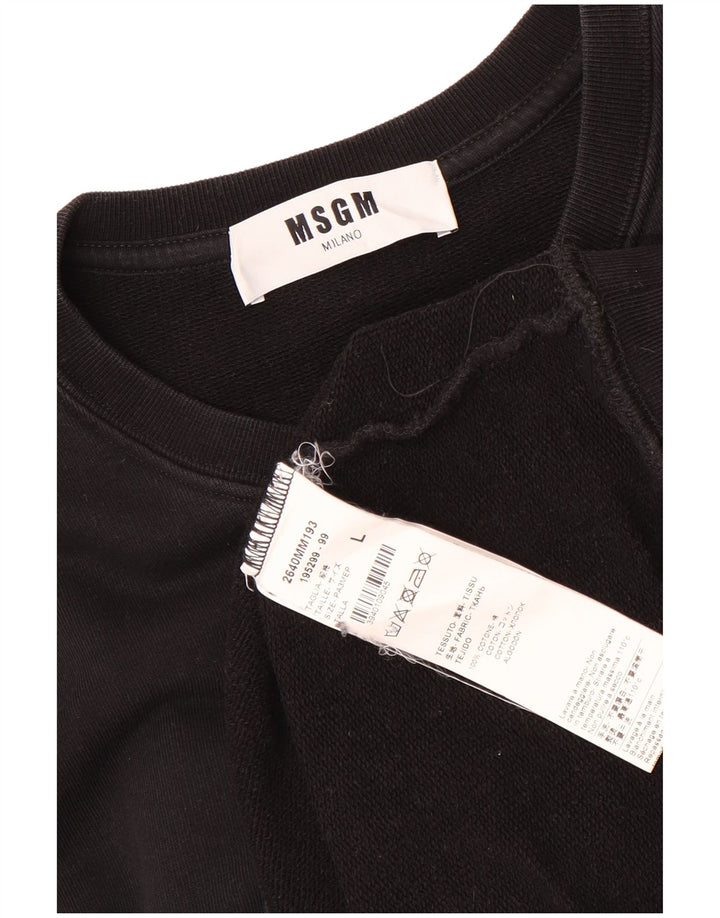 MSGM Herre Milano Grafisk Sweatshirt Jumper Stor Sort Bomuld