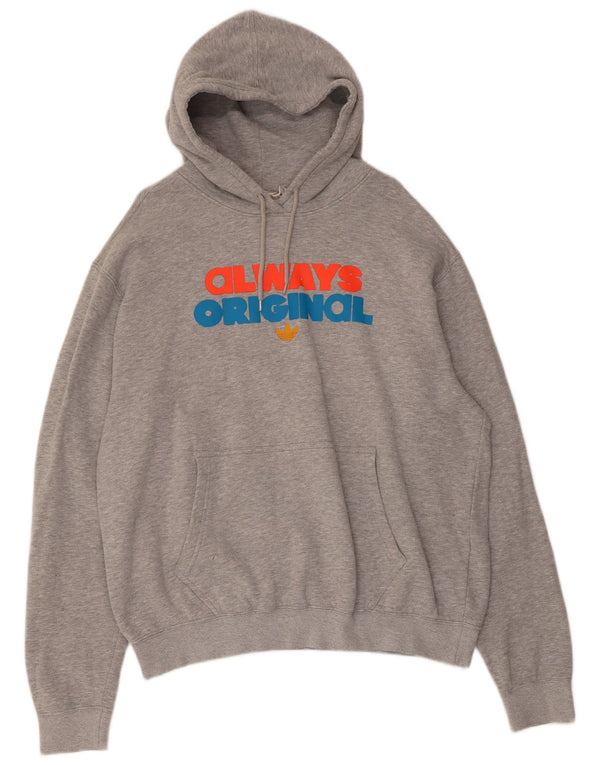 Adidas Herre grafisk hættetrøje XL Grå Flecked Bomuld