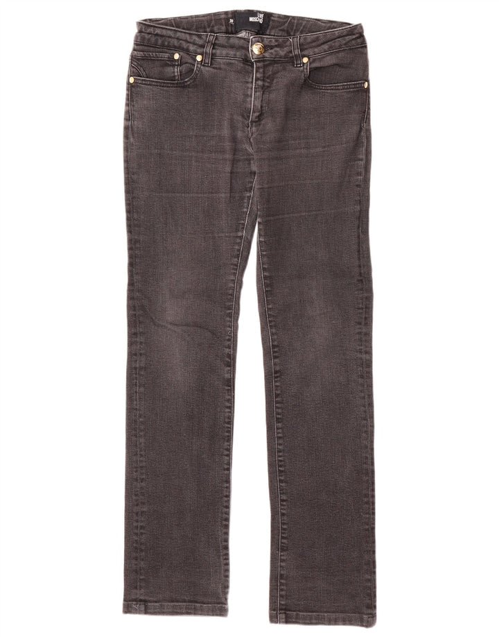 MOSCHINO Straight Jeans til kvinder W30 L31 Sort Bomuld