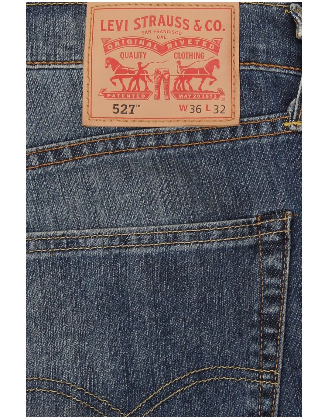 Levi's Herre 527 Bootcut Jeans W36 L28 Blå Bomuld