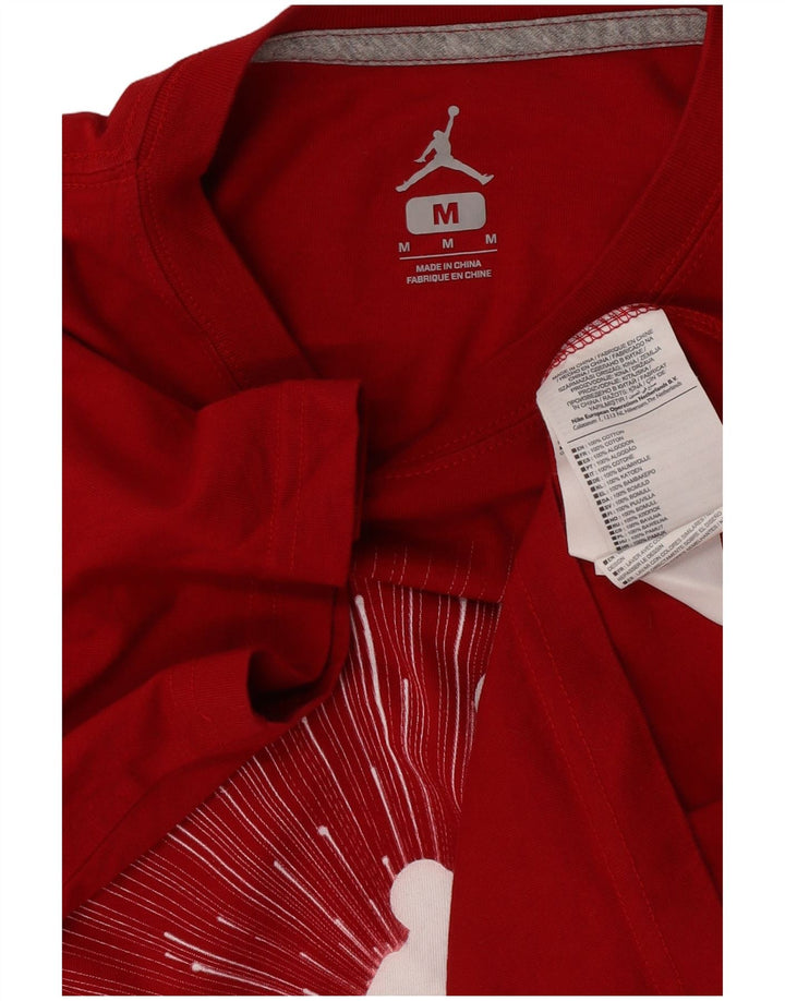 Jordan Herre grafisk T-shirt Top Medium Rød Bomuld