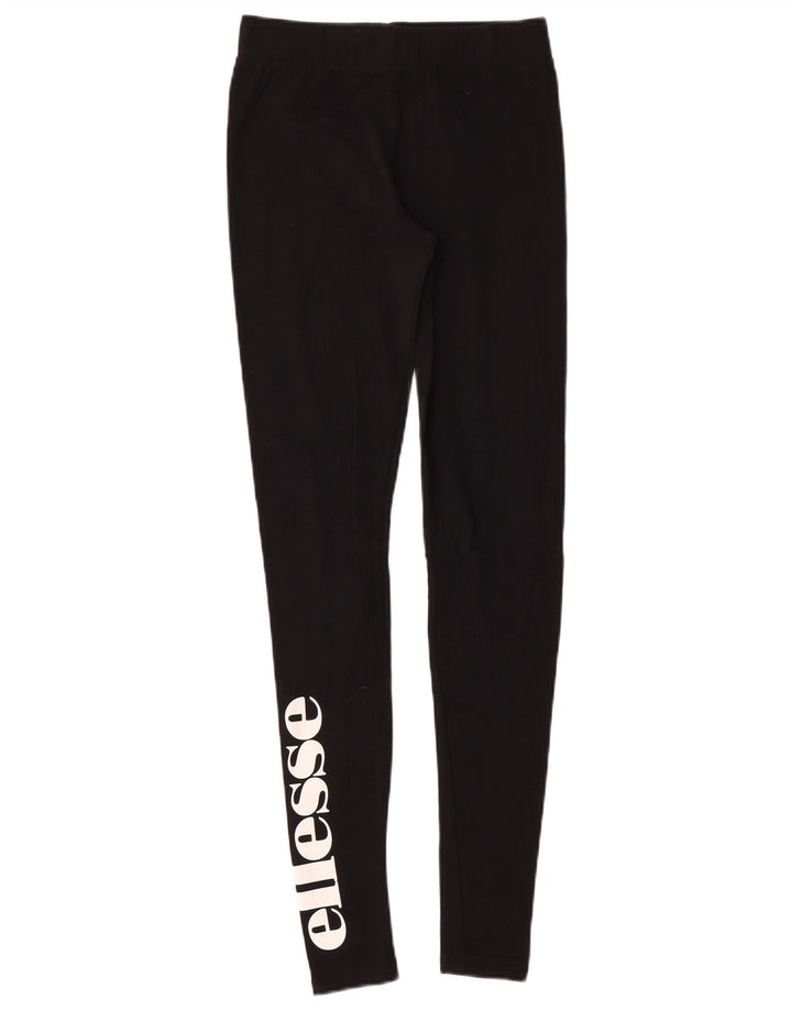 ELLESSE Womens Graphic Leggings UK 8 Small Black