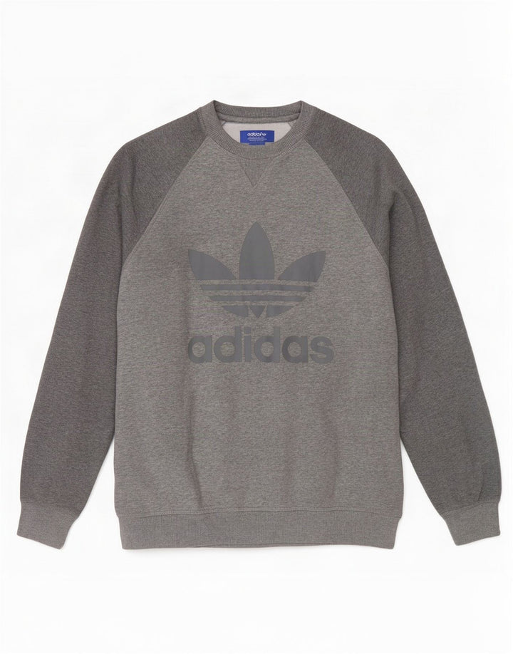 Adidas grafisk sweatshirt til mænd, lille grå bomuld