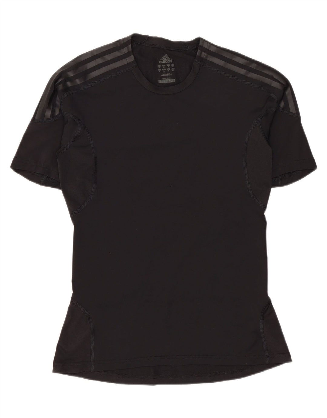Adidas Dame T-Shirt Top UK 12 Medium Sort Polyamid