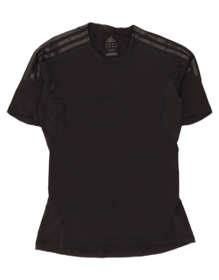 Adidas Dame T-Shirt Top UK 12 Medium Sort Polyamid
