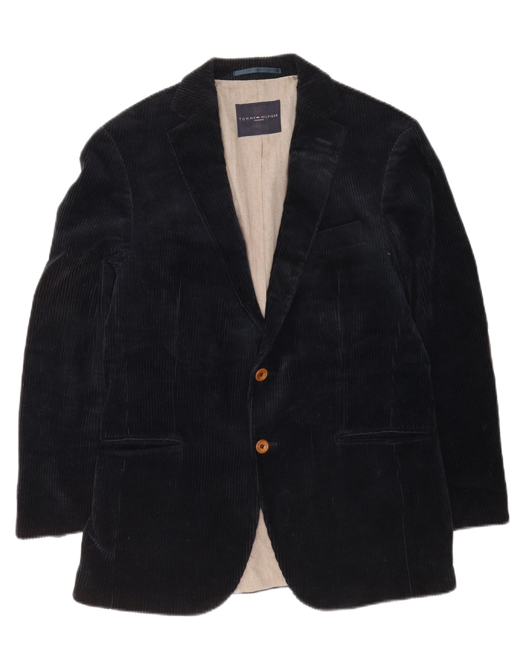 Tommy Hilfiger Herre 2-knaps Corduroy Blazer Jacket IT 48 Medium Navy Blue