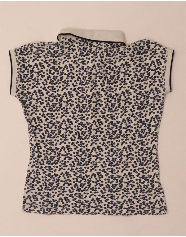 Fred Perry Womens Crop Polo Shirt UK 18 XL Hvid Blomsterbomuld