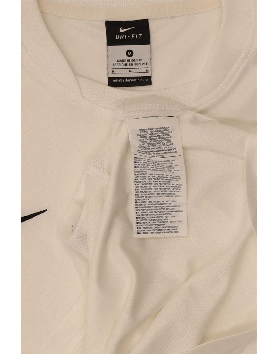 Nike Herre Dri Fit T-shirt Top Medium White Polyester