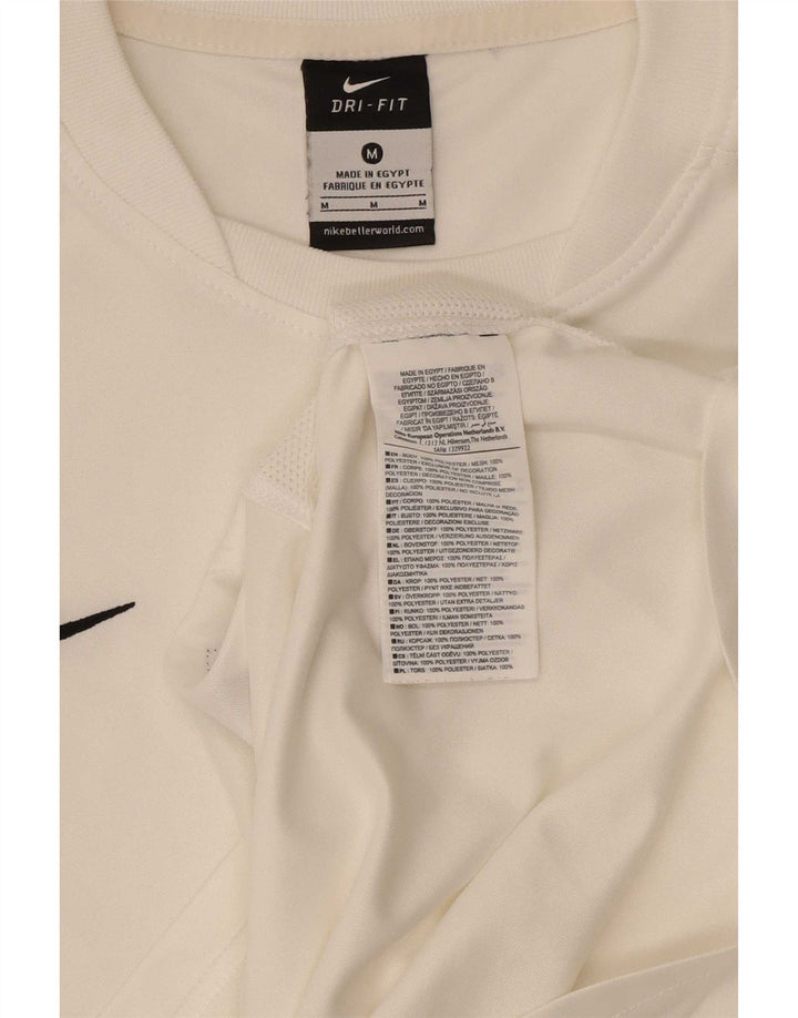 Nike Herre Dri Fit T-shirt Top Medium White Polyester