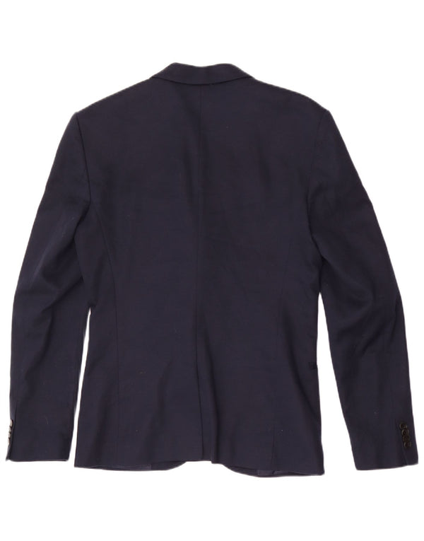 Zara Herre 2-knaps blazerjakke UK 38 Medium Navy Blue Polyester