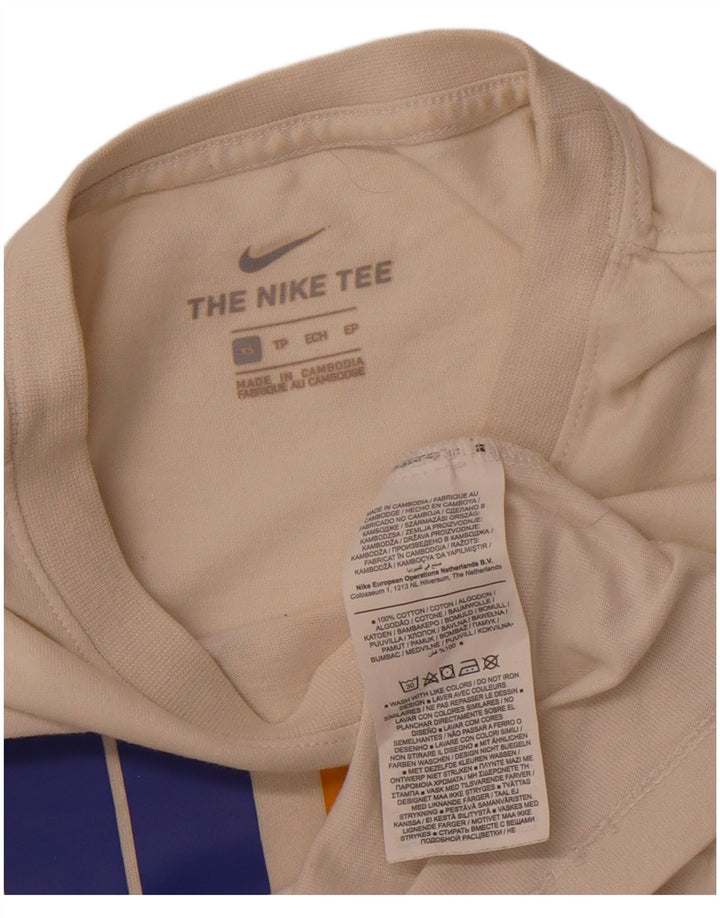 NIKE Grafisk T-shirt top XS Hvid bomuld til mænd