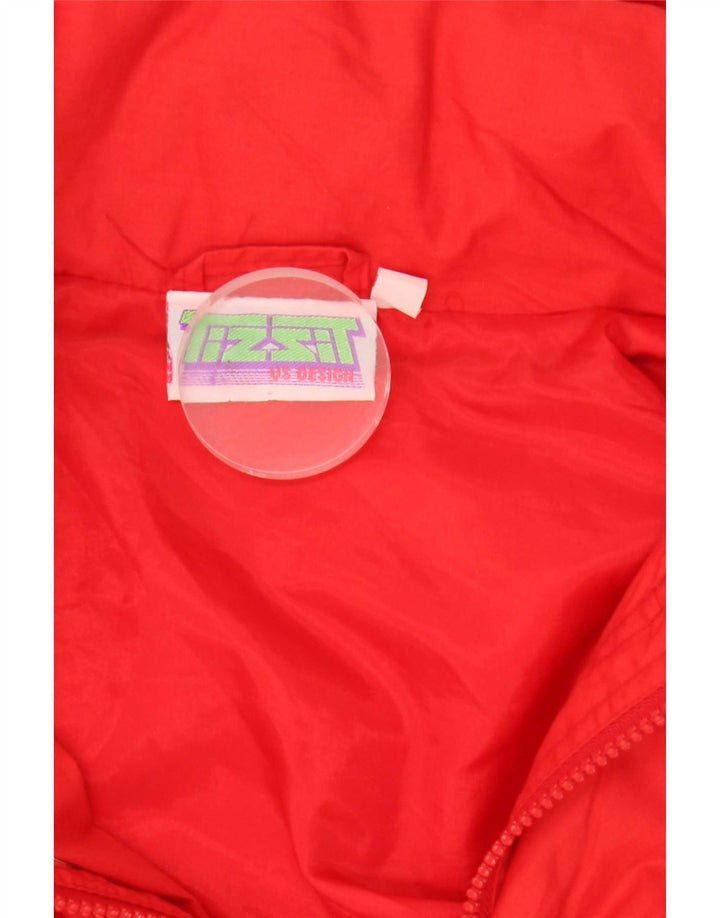 Vintage Herre Hooded Bomber Jacket UK 40 Large Red Polyester