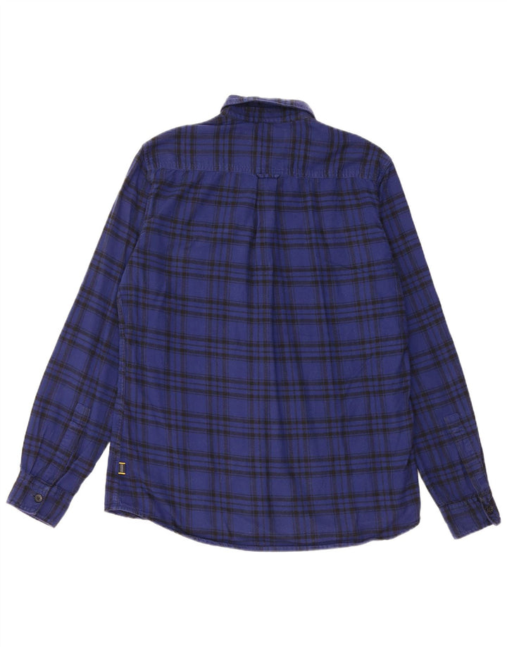 Barbour herre flannelskjorte mellemblå ternet bomuld
