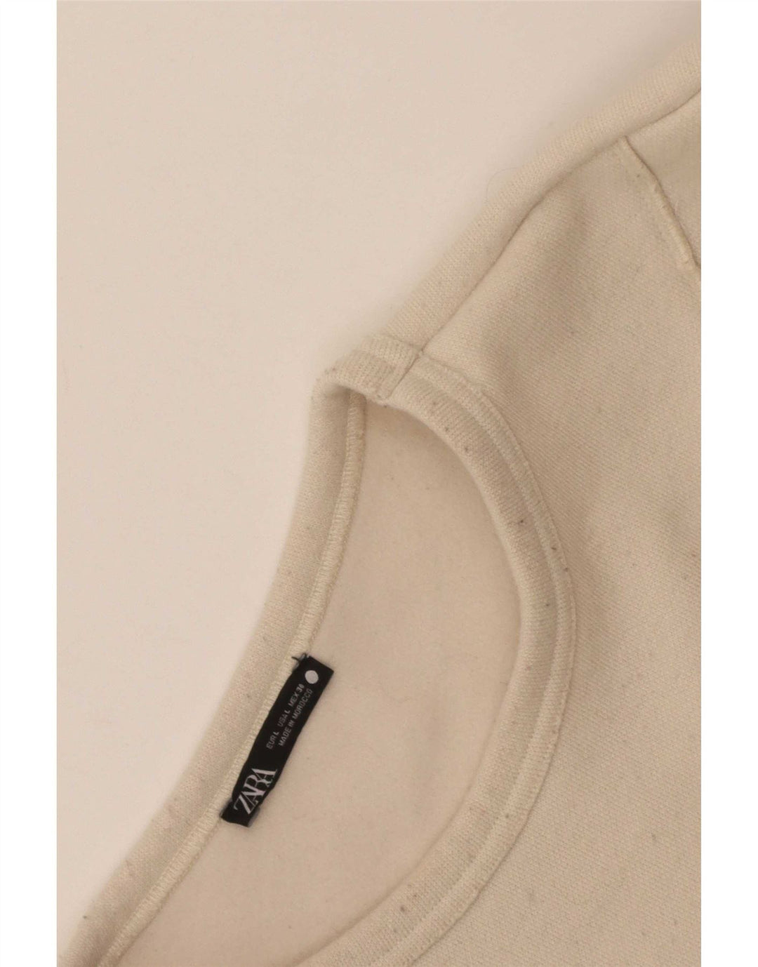 Zara Dame Oversized Sweatshirt Jumper UK 16 Large Off White