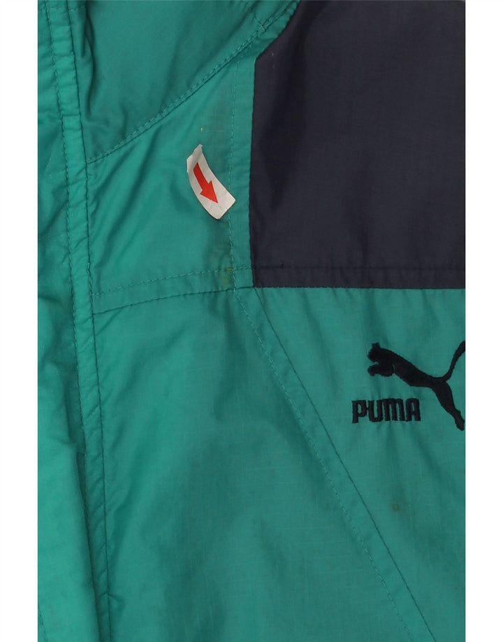 Puma Regnjakke til mænd UK 36 Lille turkis Colourblock Nylon