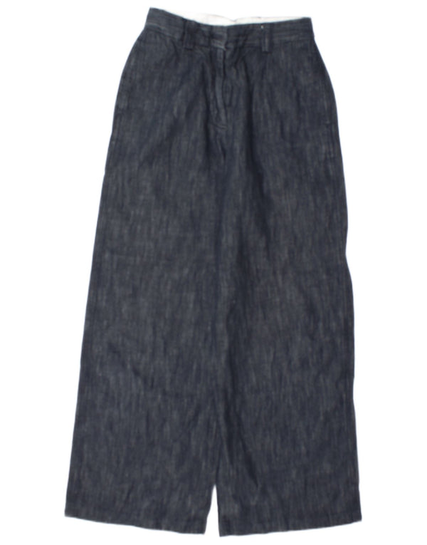 Marks & Spencer Womens High Waist Chino Trousers UK 8 Small W28 L27 Navy Bl