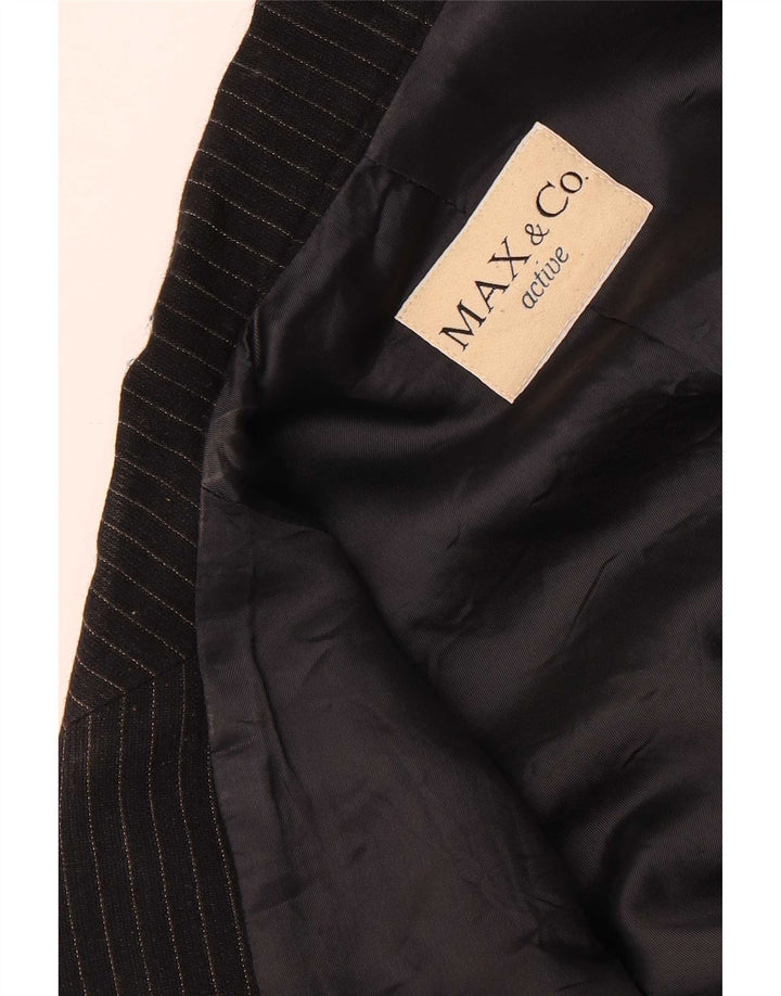 Max&Co. Dame 3-knaps blazerjakke UK 12 Medium Black Pinstripe