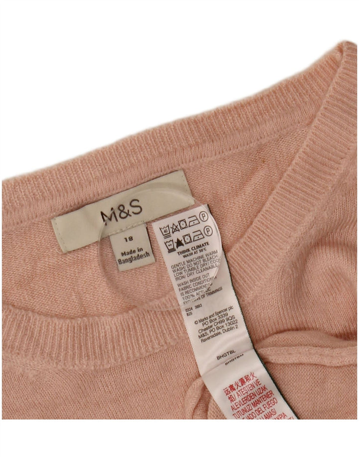 MARKS & SPENCER Dame sweater med rund hals i overstørrelse UK 18 XL Pink