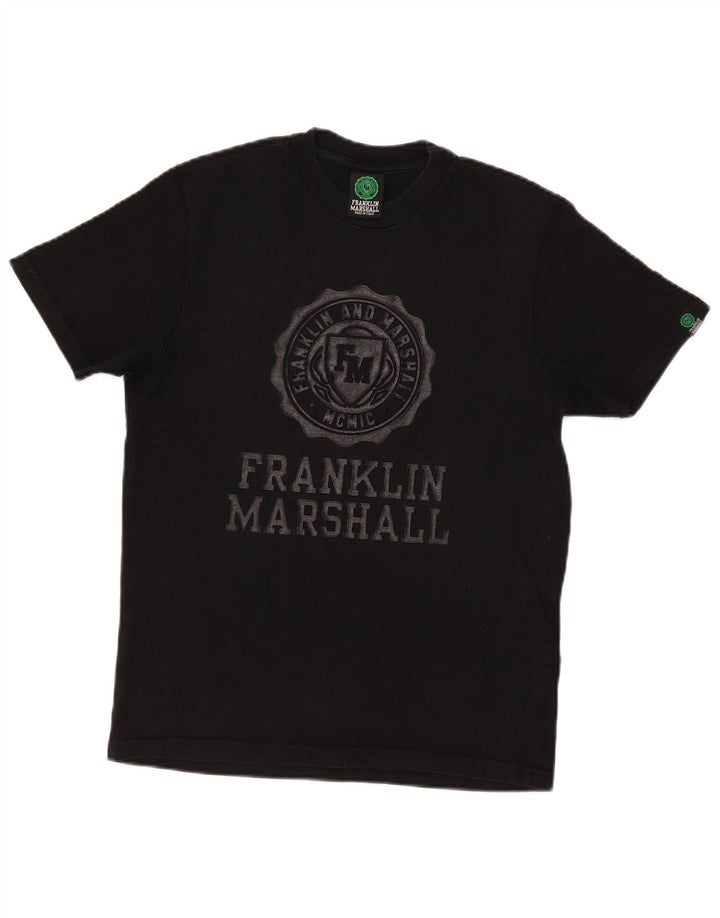 Franklin Marshall Herre grafisk T-shirt Top Lille Sort