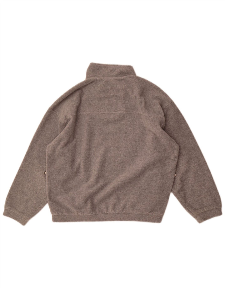Think Pink Dame Oversized grafisk fleecetrøje UK 14 Medium Grey Flecked