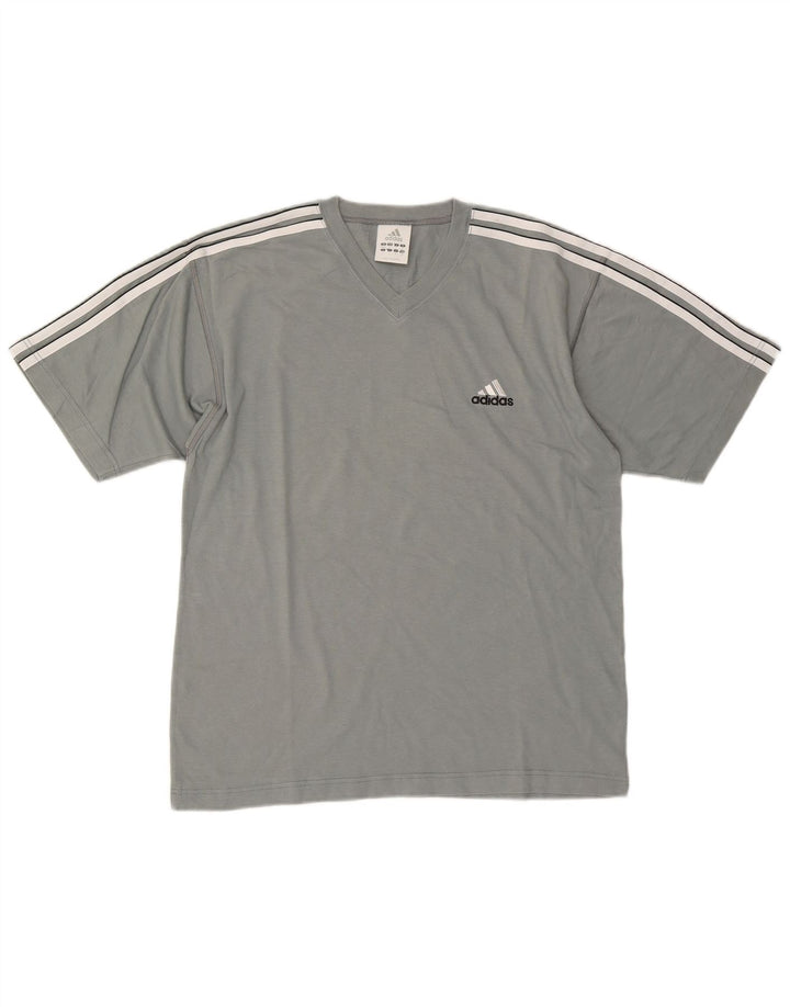 Adidas Herre T-Shirt Top UK 36/38 Lille Grå Bomuld