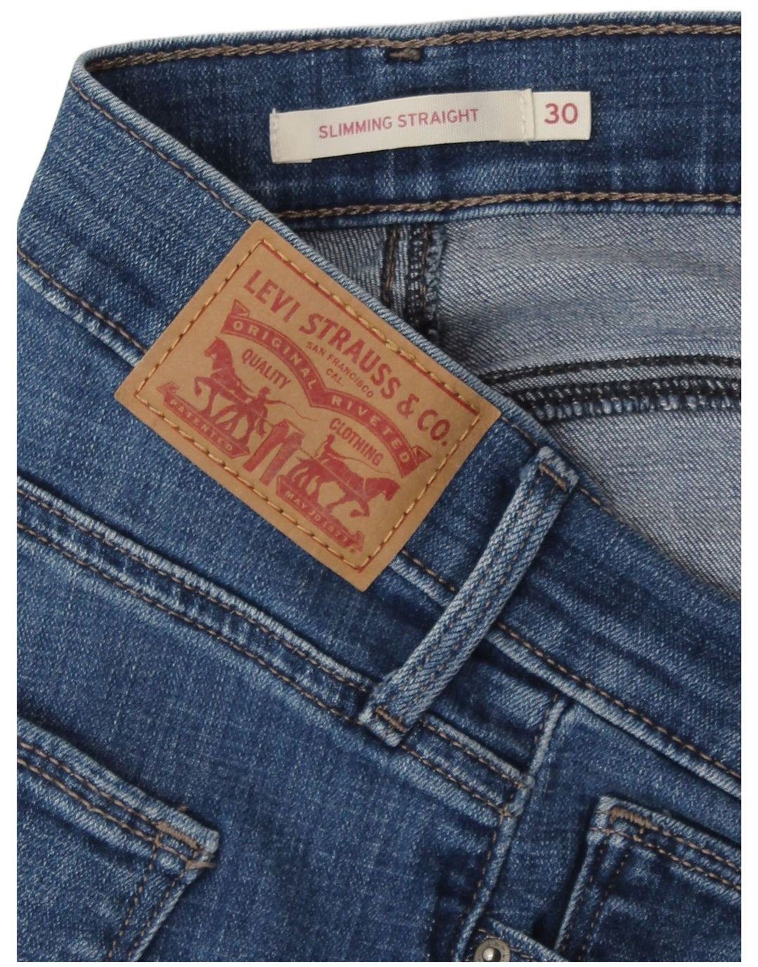 Levi's Dame Slankende Straight Jeans W30 L32 Blå