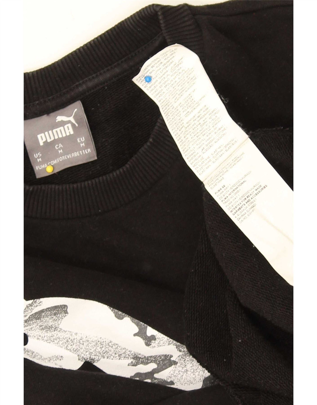 Puma Herre Grafisk Sweatshirt Jumper Medium Sort Bomuld
