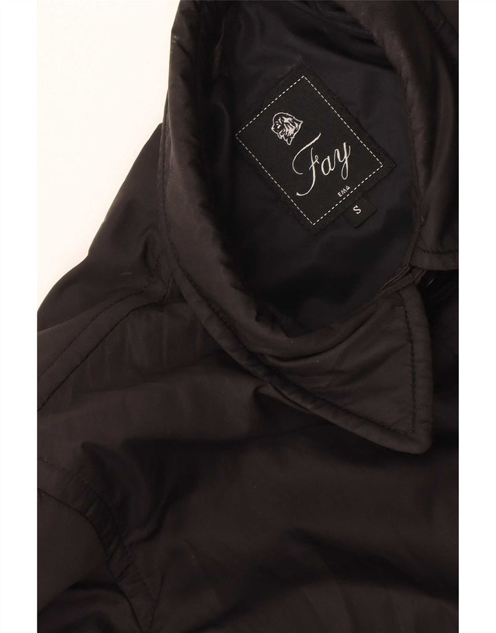 Fay Dame Loose Fit Windbreaker Coat UK 10 Small Black