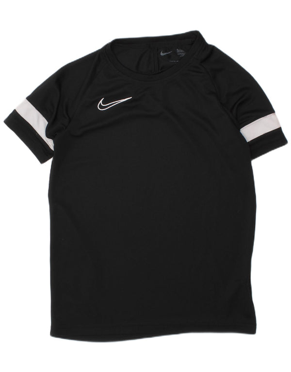 NIKE Boys Dri Fit T-Shirt Top 10-11 år Medium Sort Colourblock