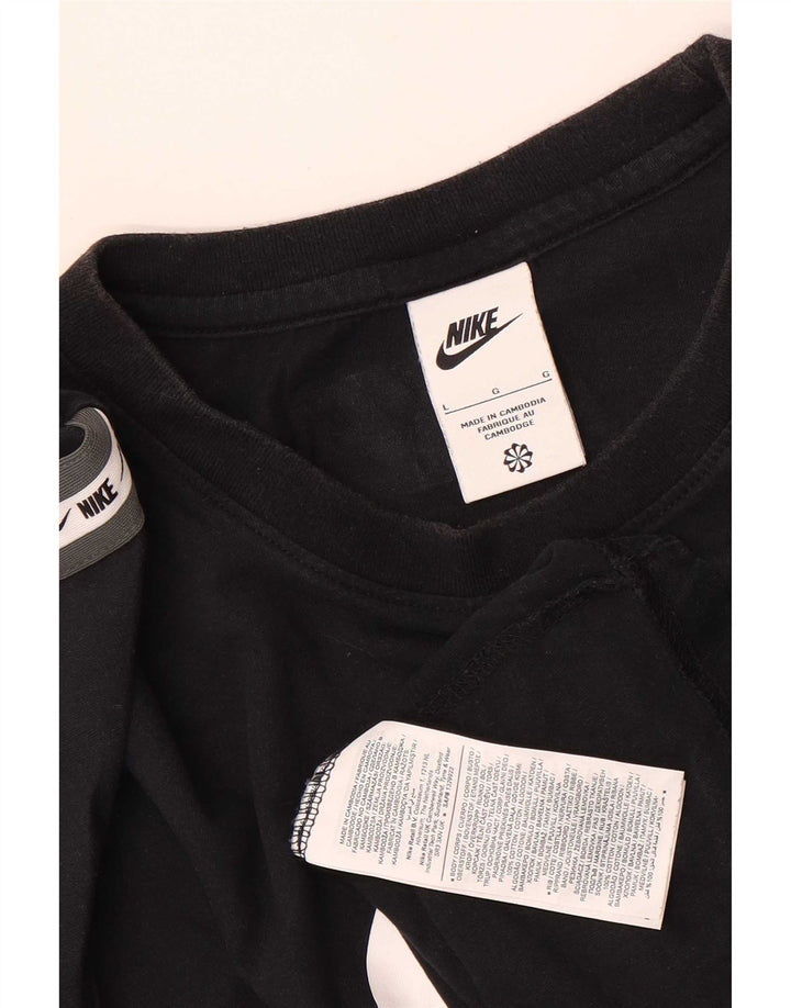 Nike grafisk T-shirt top til mænd, stor sort farveblok bomuld