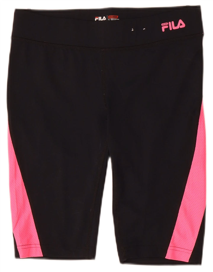 FILA sportsshorts til kvinder UK 10 Small Black Colourblock Polyester
