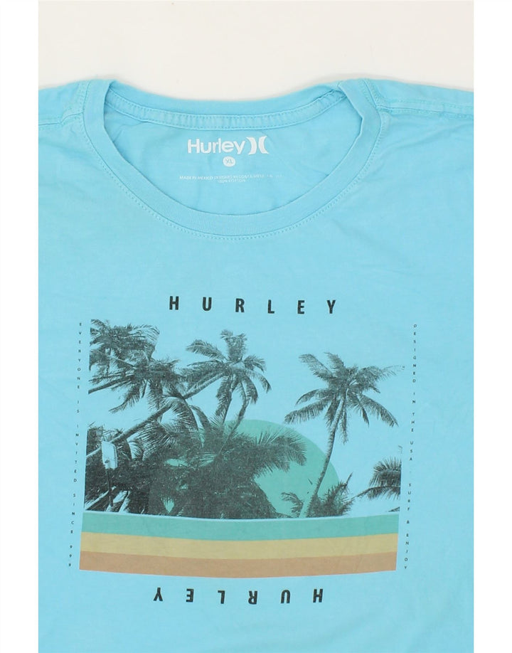 HURLEY Mens Graphic T-Shirt Top XL Blue Cotton Vintage Hurley and Second-Hand Hurley from Messina Hembry 