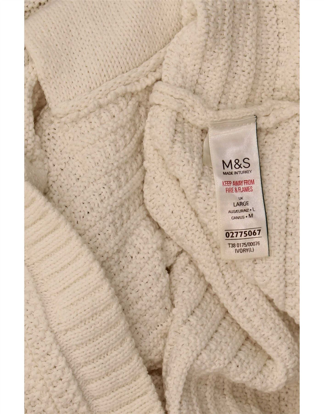 Marks & Spencer Dame Crop Cardigan Sweater UK 16 Large Off White