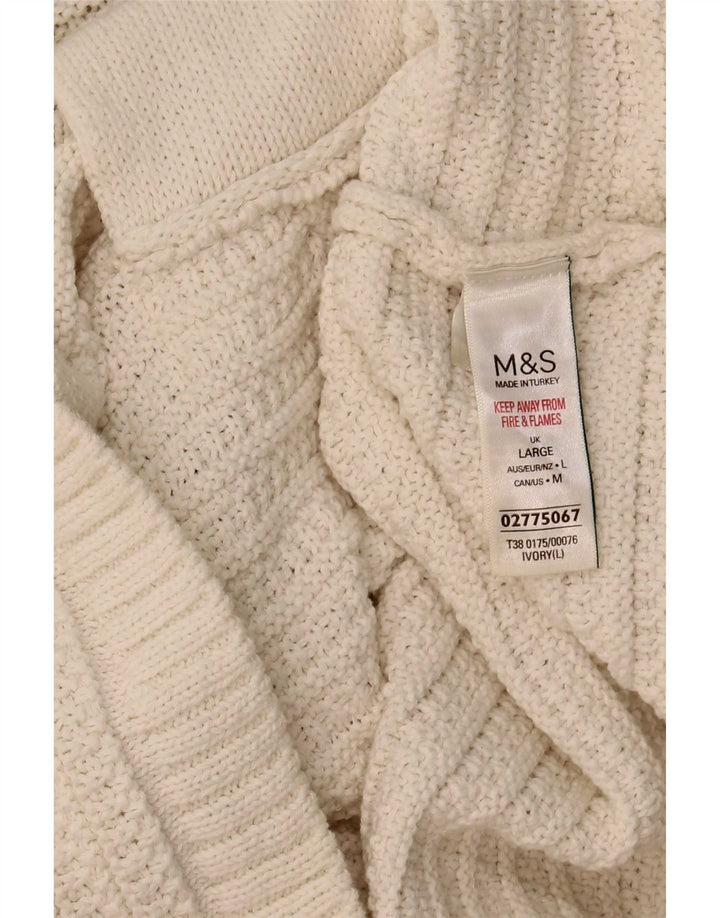 Marks & Spencer Dame Crop Cardigan Sweater UK 16 Large Off White