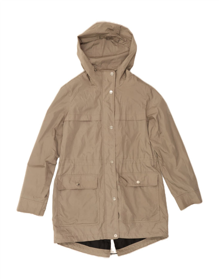 DKNY Womens Hooded Raincoat UK 6 XS Grey Polyester Vintage Dkny and Second-Hand Dkny from Messina Hembry 