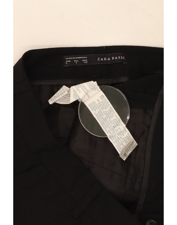 Zara Chino Shorts Små W26 sort polyester til kvinder