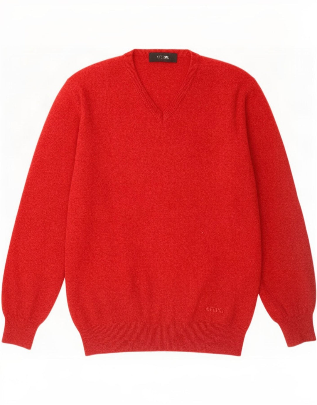 Ferre Herre V-hals sweater Medium Rød Uld