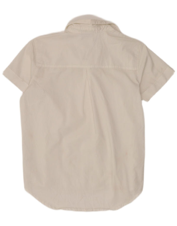 Dickies Dame Kortærmet Loose Fit Skjorte UK 10 Small White Bomuld