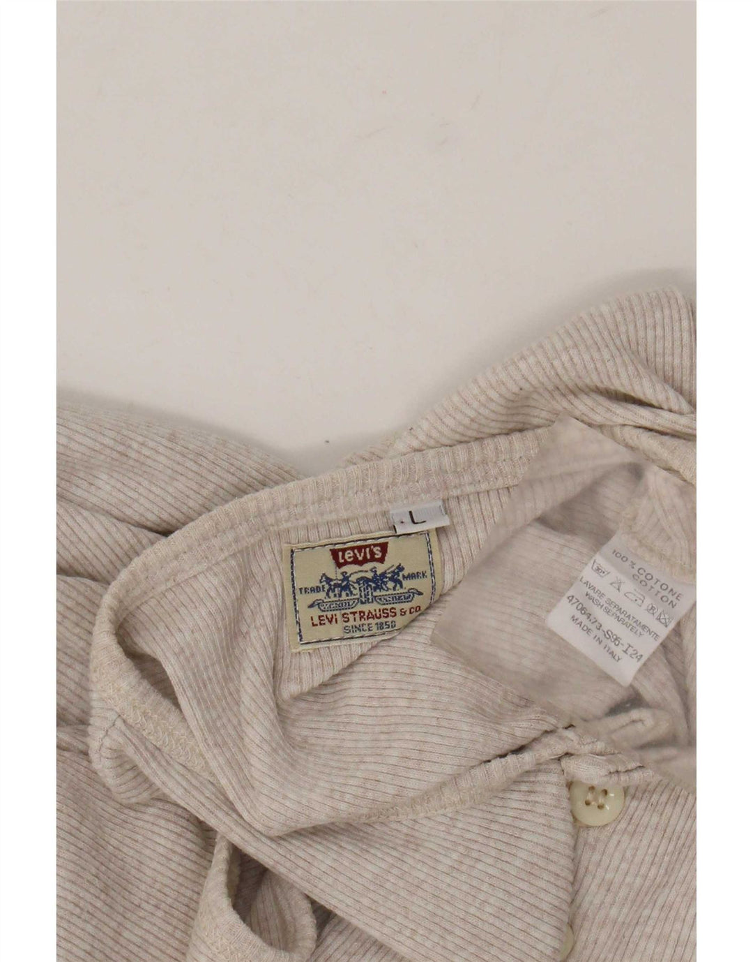 Levi's Damevest Top UK 14 Stor Beige Flecked Bomuld