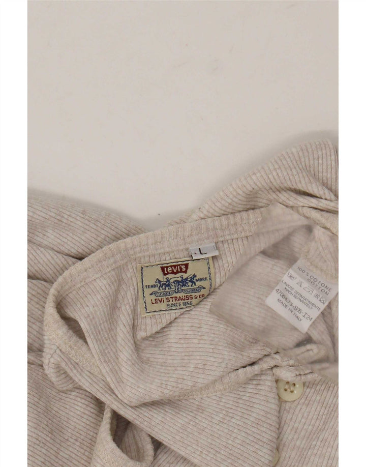 Levi's Damevest Top UK 14 Stor Beige Flecked Bomuld