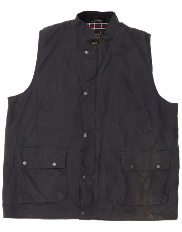 Walker and Hawkes Herre vokset bomulds Gilet UK 46 3XL Navy Blue