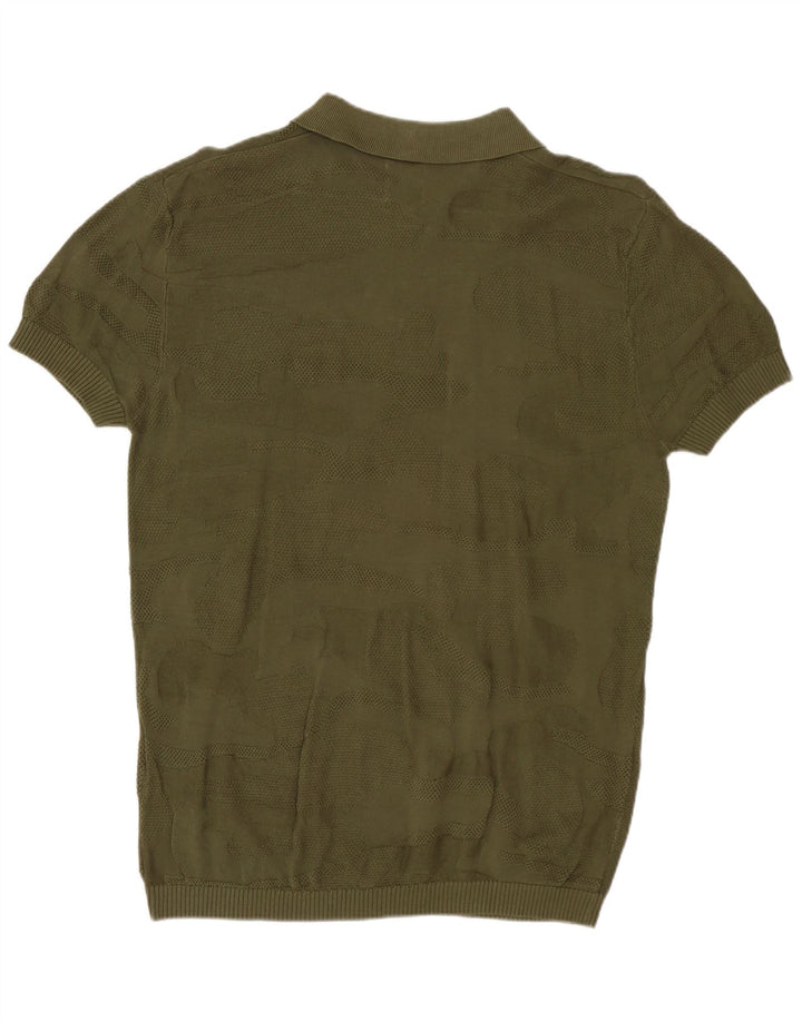 Zara Herre Polo Shirt Medium Khaki Camouflage