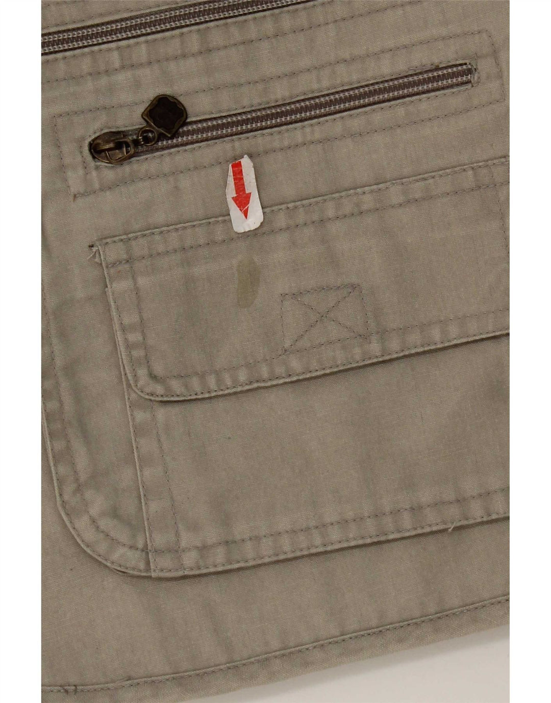 Vintage Herre Utility Gilet UK 38 Medium Grey Cotton