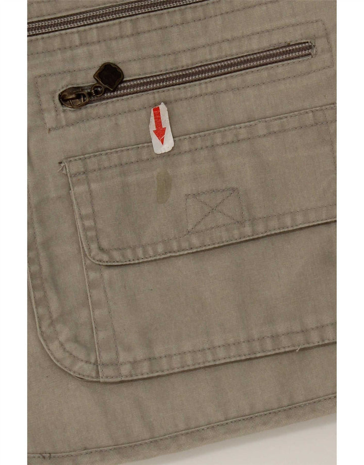 Vintage Herre Utility Gilet UK 38 Medium Grey Cotton